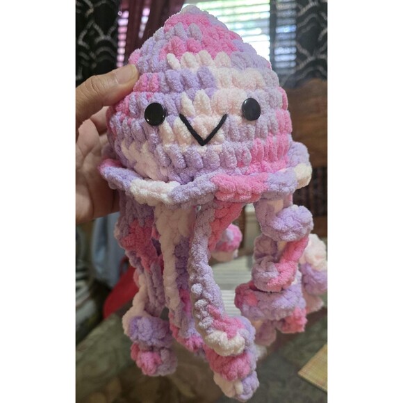 Handmade Chunky Crochet Octopus Toy - Adorable Handmade Chenille - Picture 2 of 10